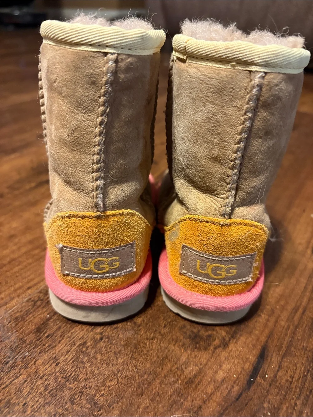 Ugg Pink and Orange Colorblock Chesnut Boots Toddler 7